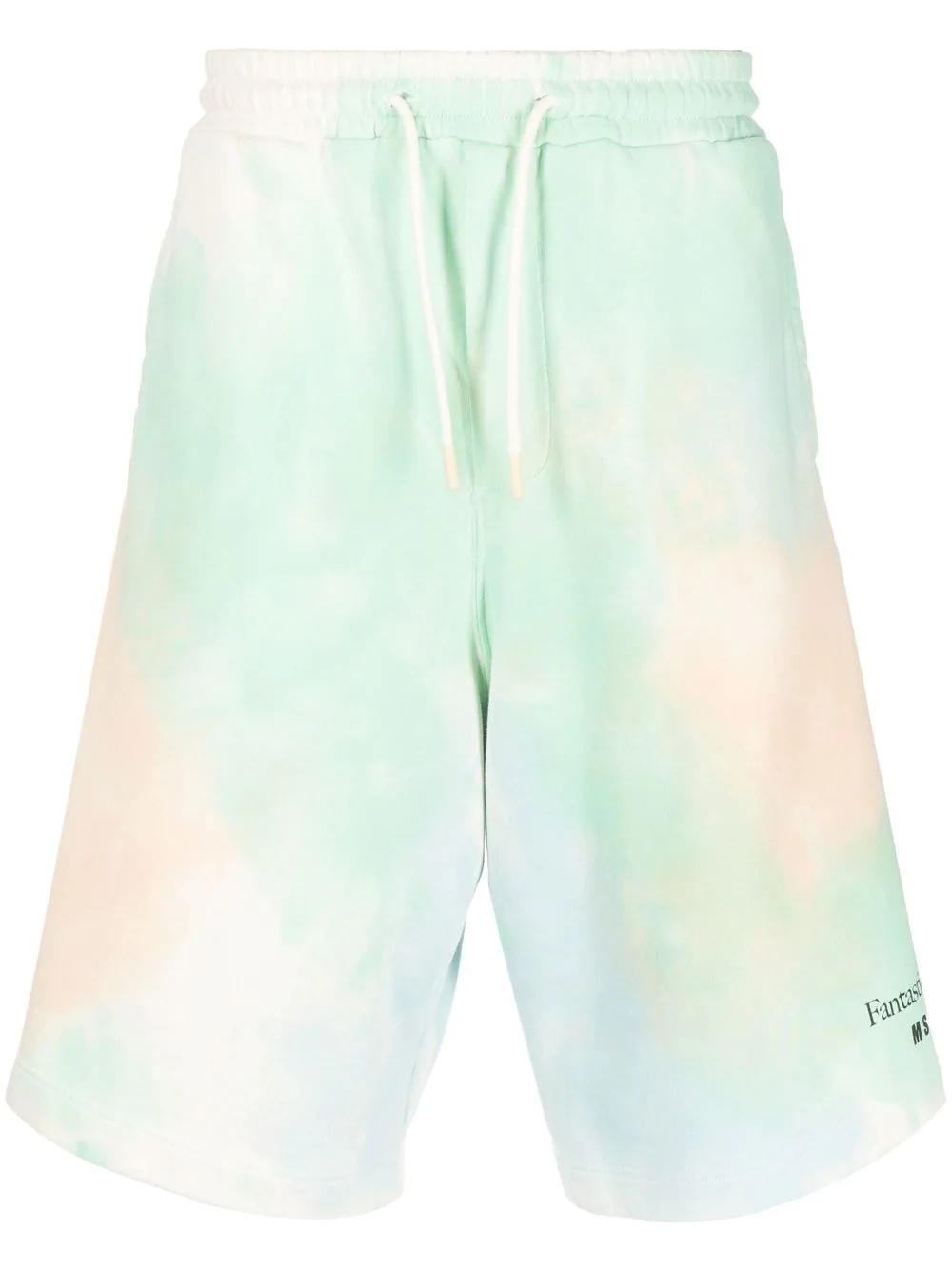 logo-print tie-dye shorts - 1