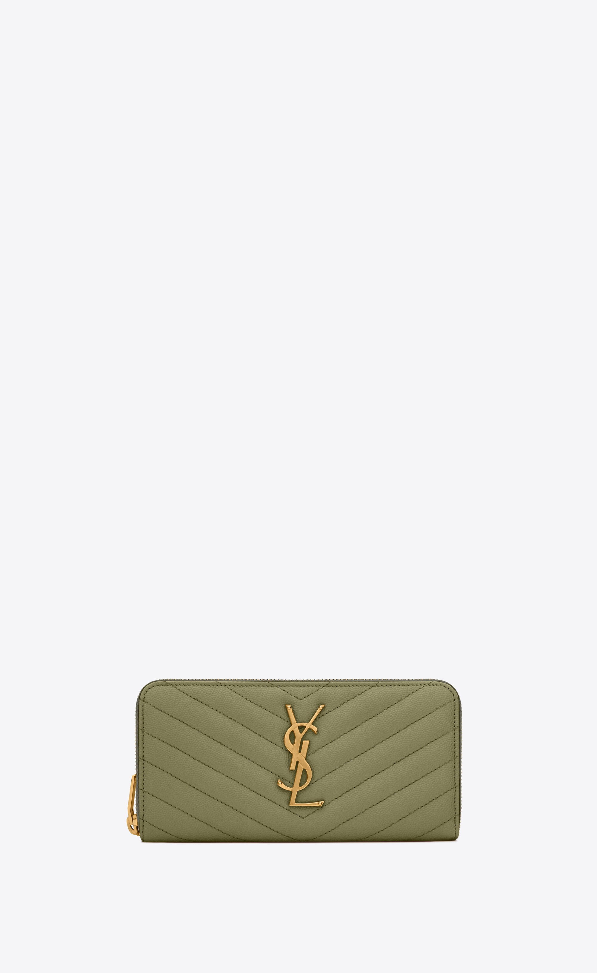 cassandre saint laurent matelassé zip around in grain de poudre embossed leather - 1