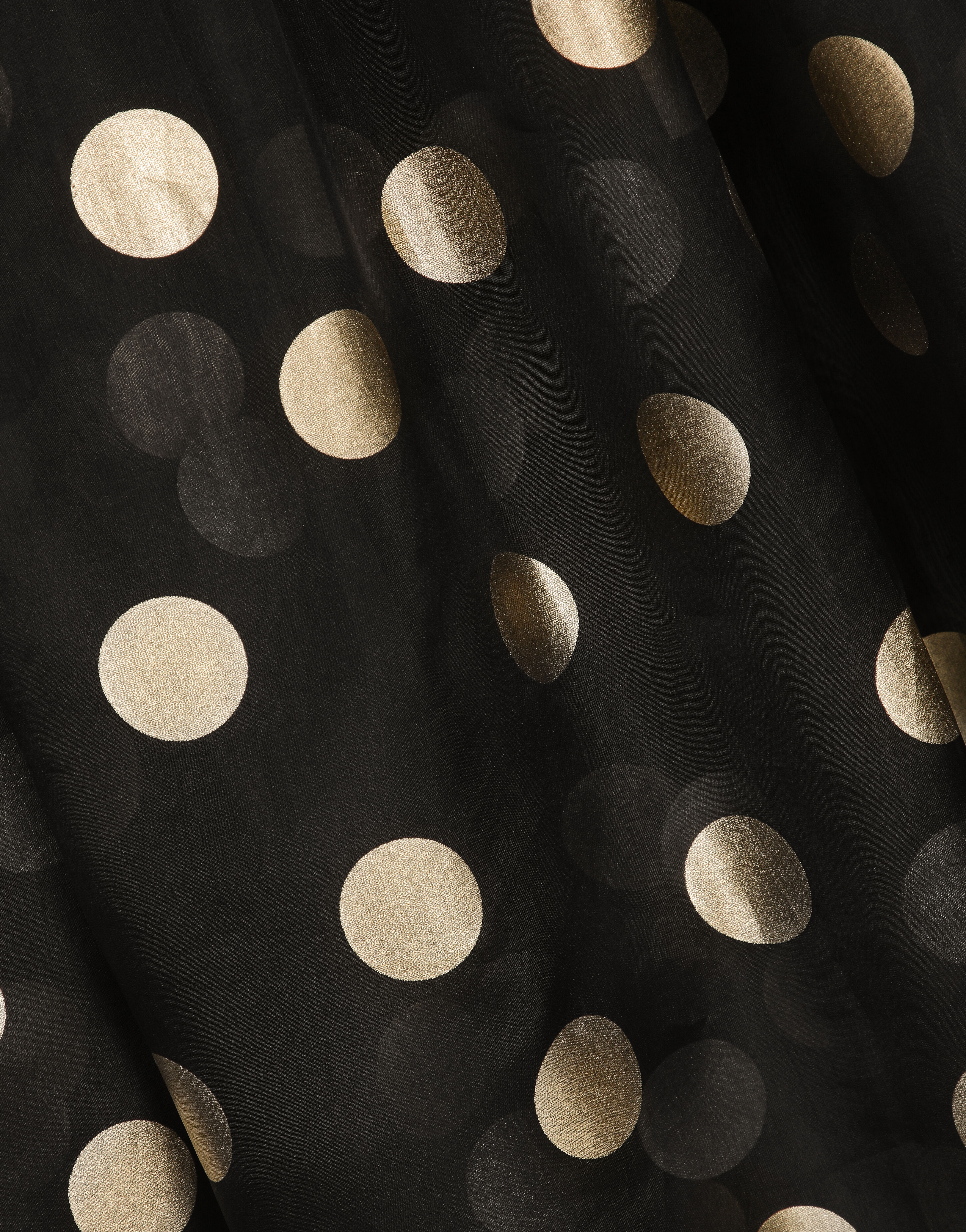 Long polka-dot silk organza dress with feathered details - 8