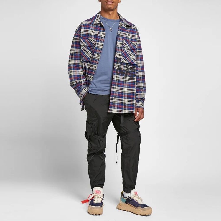 Off-White C/O VIRGIL ABLOH OW FLANNEL CHECK SHIRT BLUE OMGA091F19F330063010 - 3