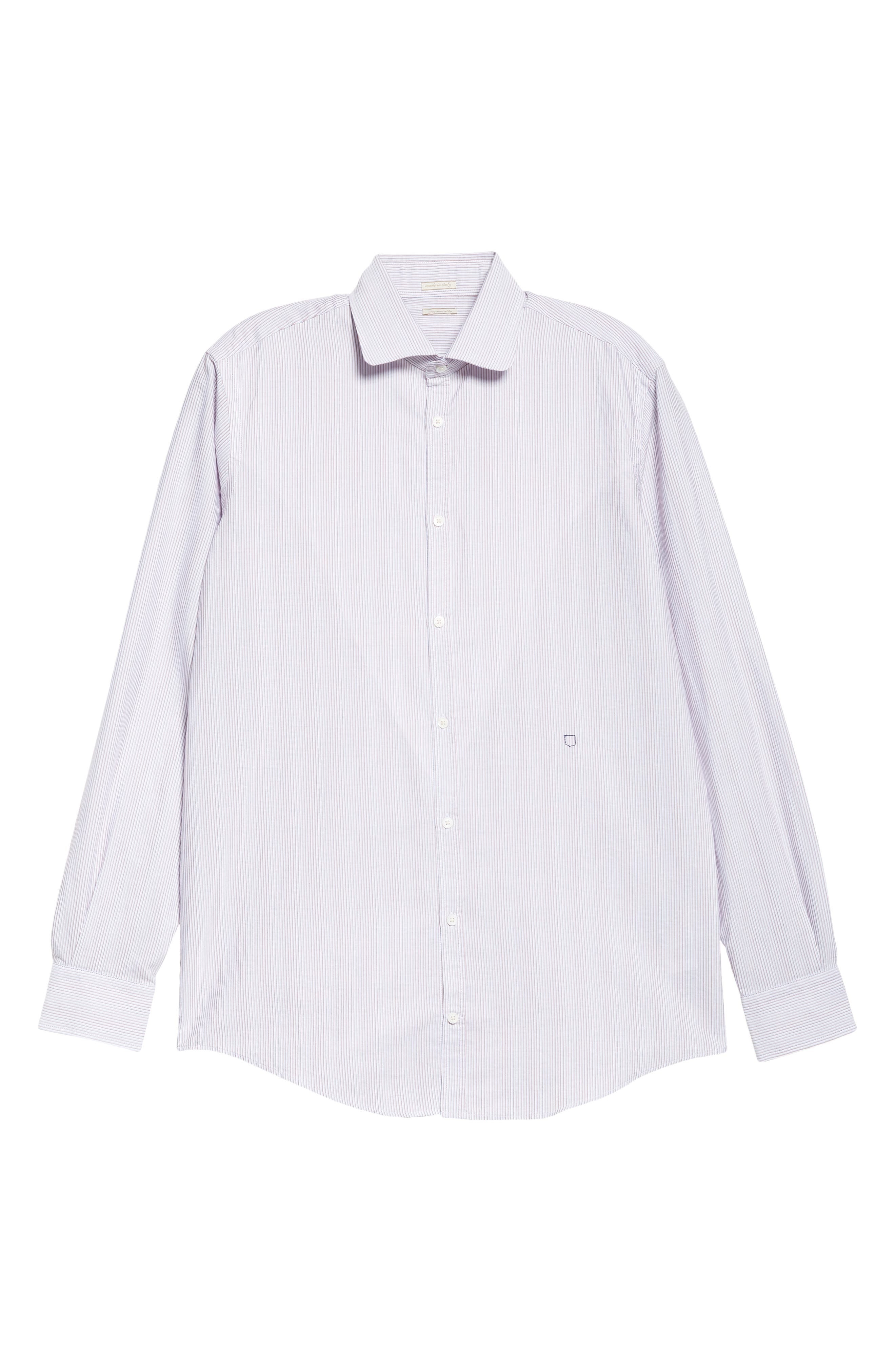 Massimo Alba Canary Stripe Cotton Button-Up Shirt in Ruggine at Nordstrom - 5