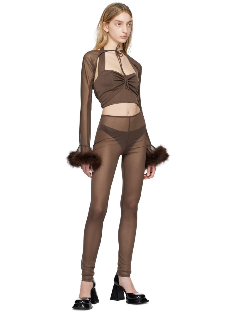 ANNA SUI SSENSE Exclusive Brown Leggings outlook