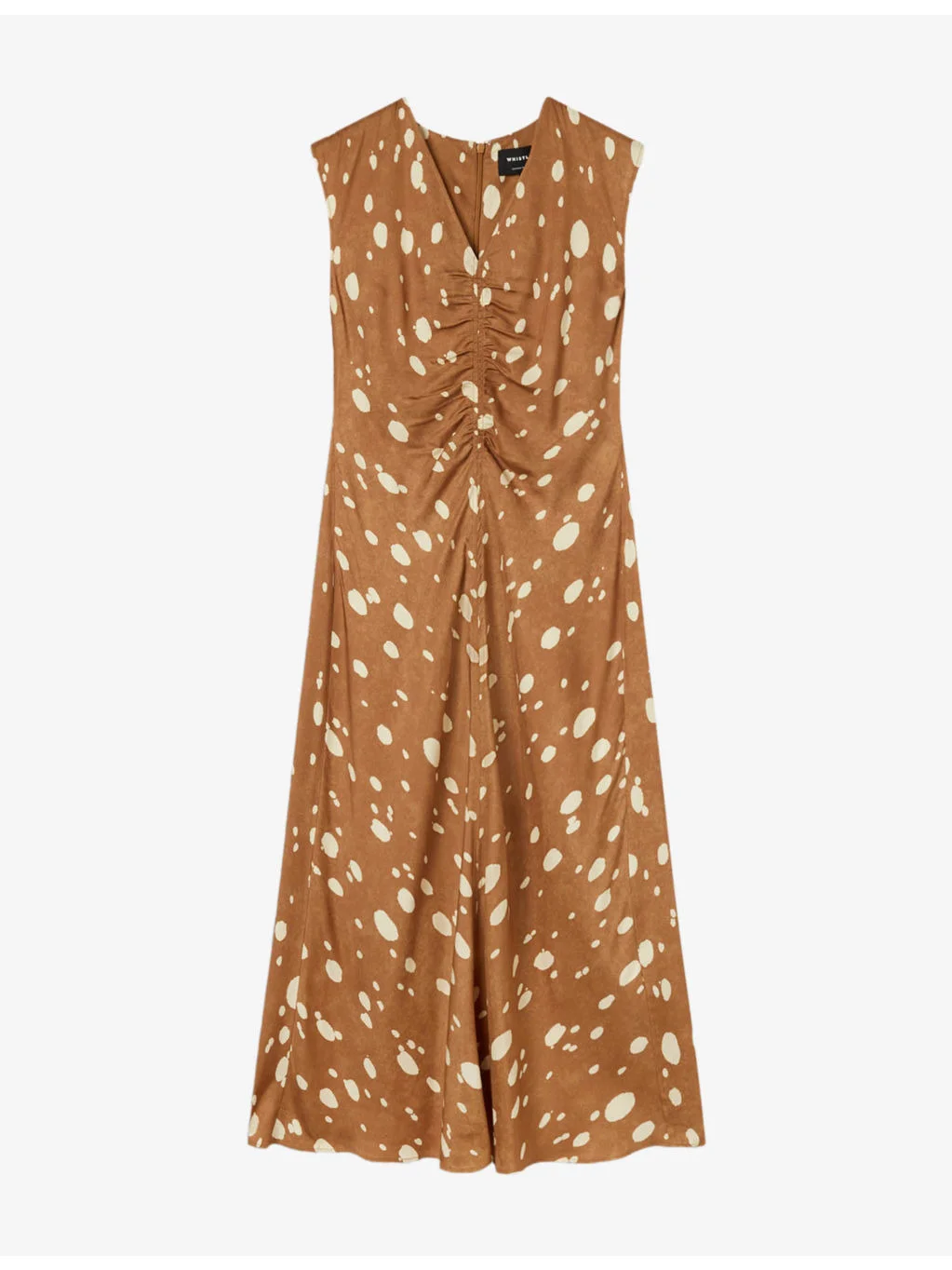 Deer-Spot Sleeveless Woven Midi Dress - 1