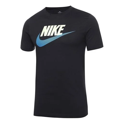 Men's Nike Casual Sports Breathable Alphabet Printing Short Sleeve Black T-Shirt DB6523-010 - 1