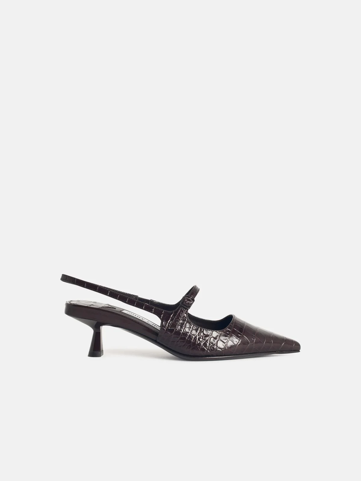 'DIDI' CHOCOLATE LEATHER SLINGBACKS - 1