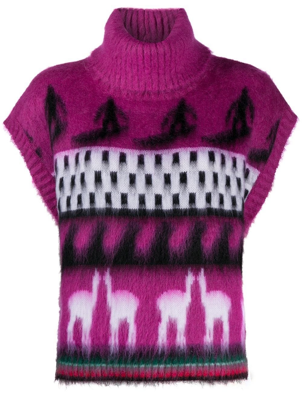 graphic-print sleeveless jumper - 1