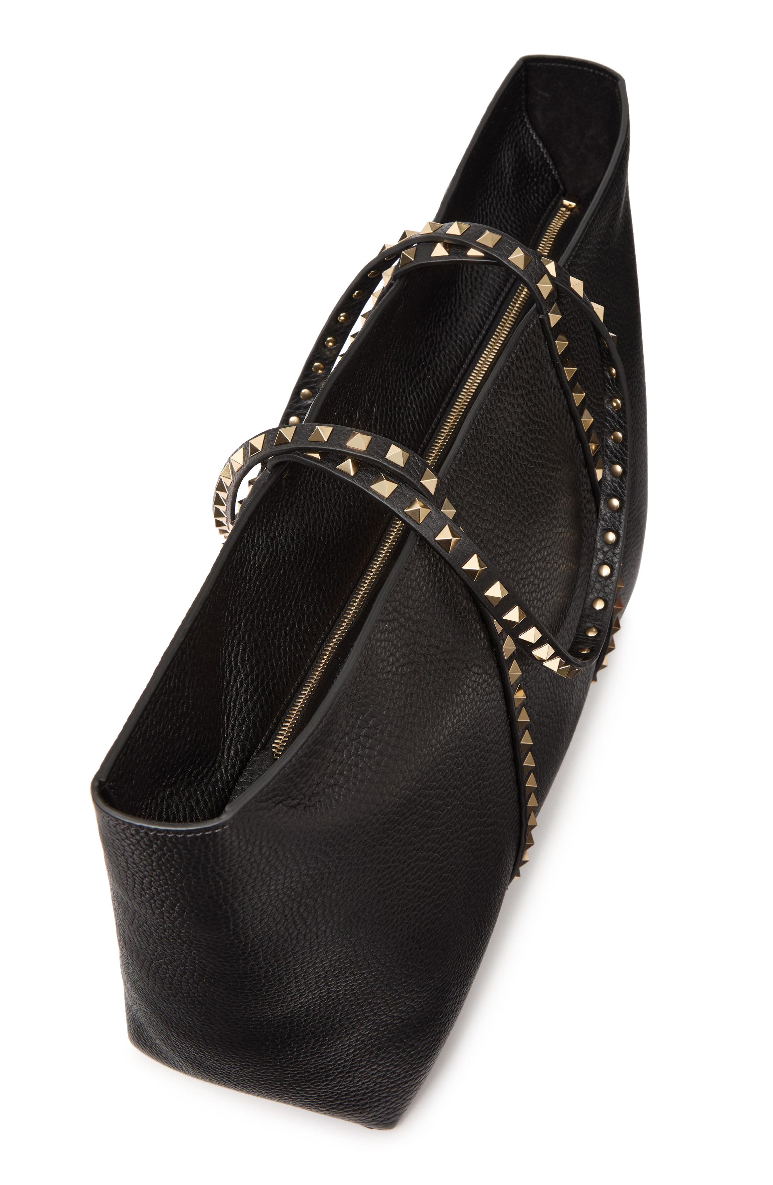 Valentino Garavani Medium Rockstud Leather Tote in Black at Nordstrom - 8