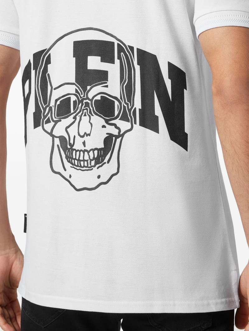 Skull-print cotton polo shirt 4
