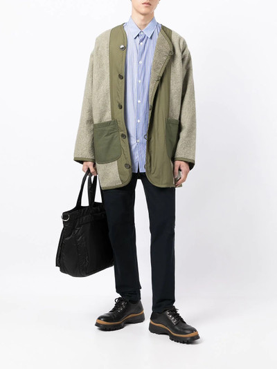 Junya Watanabe MAN colour-block draped coat outlook