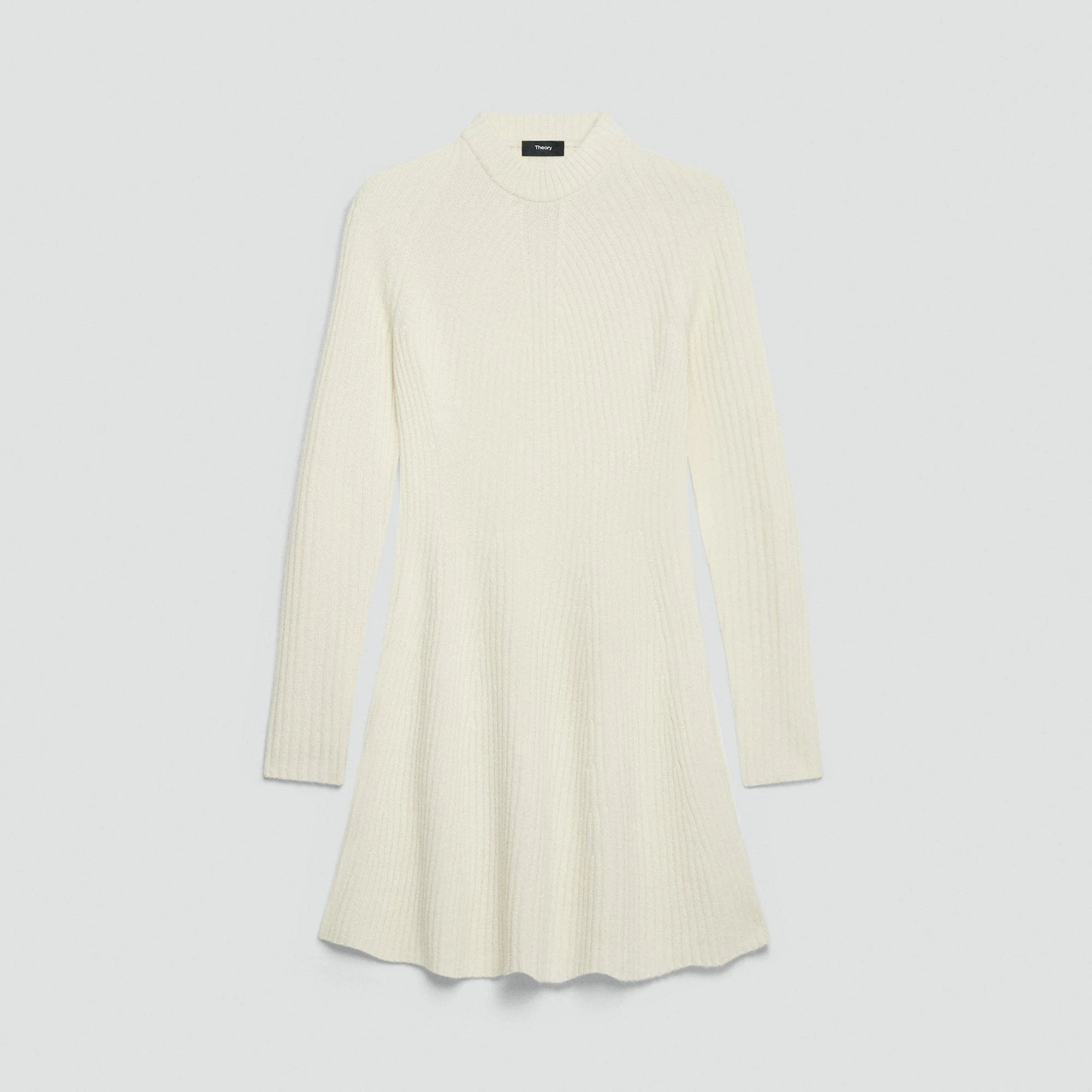 Ribbed Sweater Dress in Felted Wool-Cashmere - 1