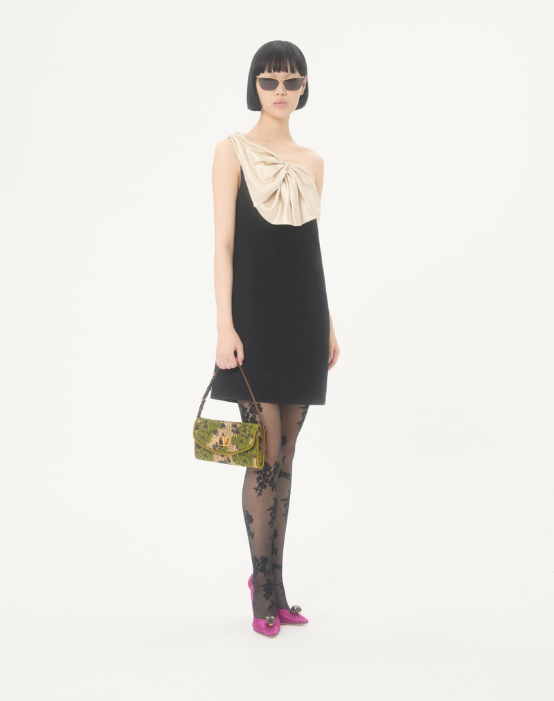 VALENTINO GARAVANI DEVAIN SMALL SHOULDER BAG IN JACQUARD LUREX FABRIC 2