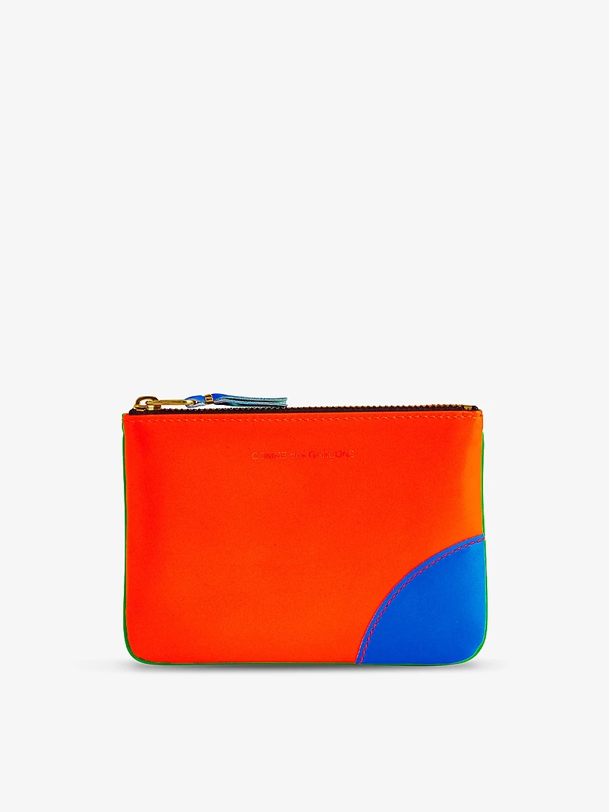 Colour-blocked leather wallet - 1