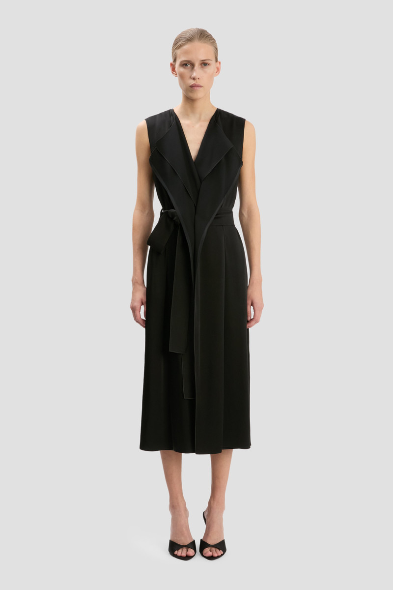 Victoria Beckham Sybil Midi Dress In Black outlook