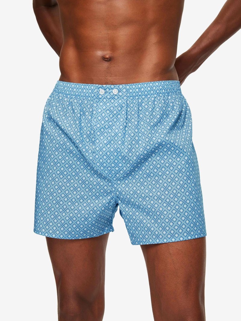 Men's Classic Fit Boxers Ledbury 56 Cotton Batiste Blue - 7