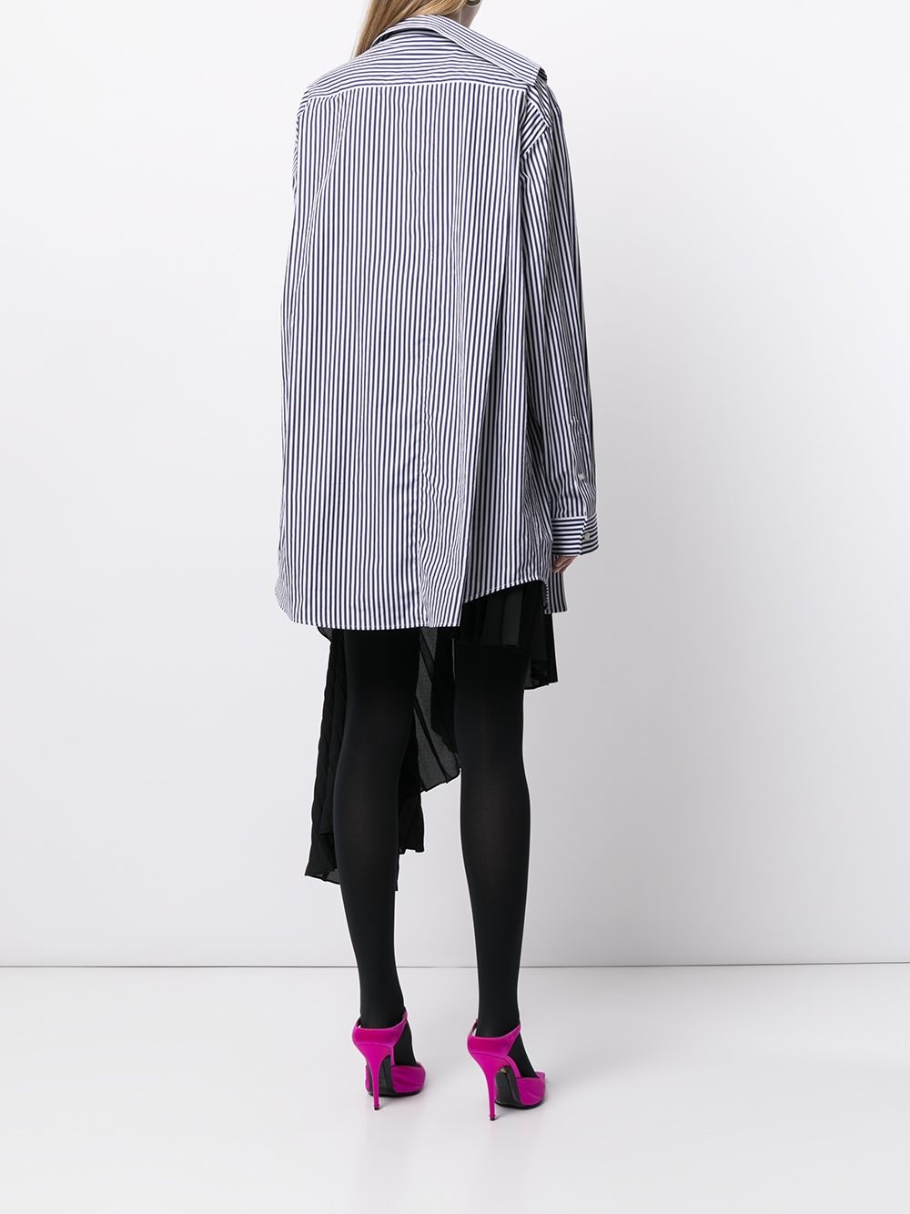 Twisted layered shirt-effect asymmetric dress - 4