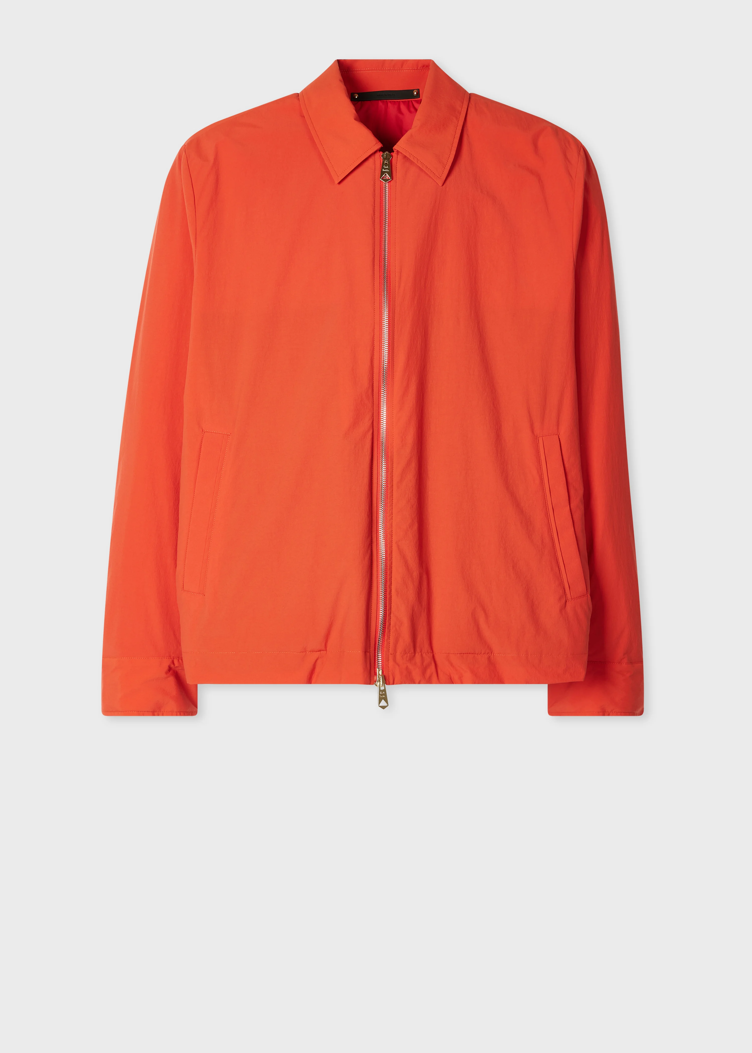 Orange Cotton-Blend Quilted Zip Jacket - 1