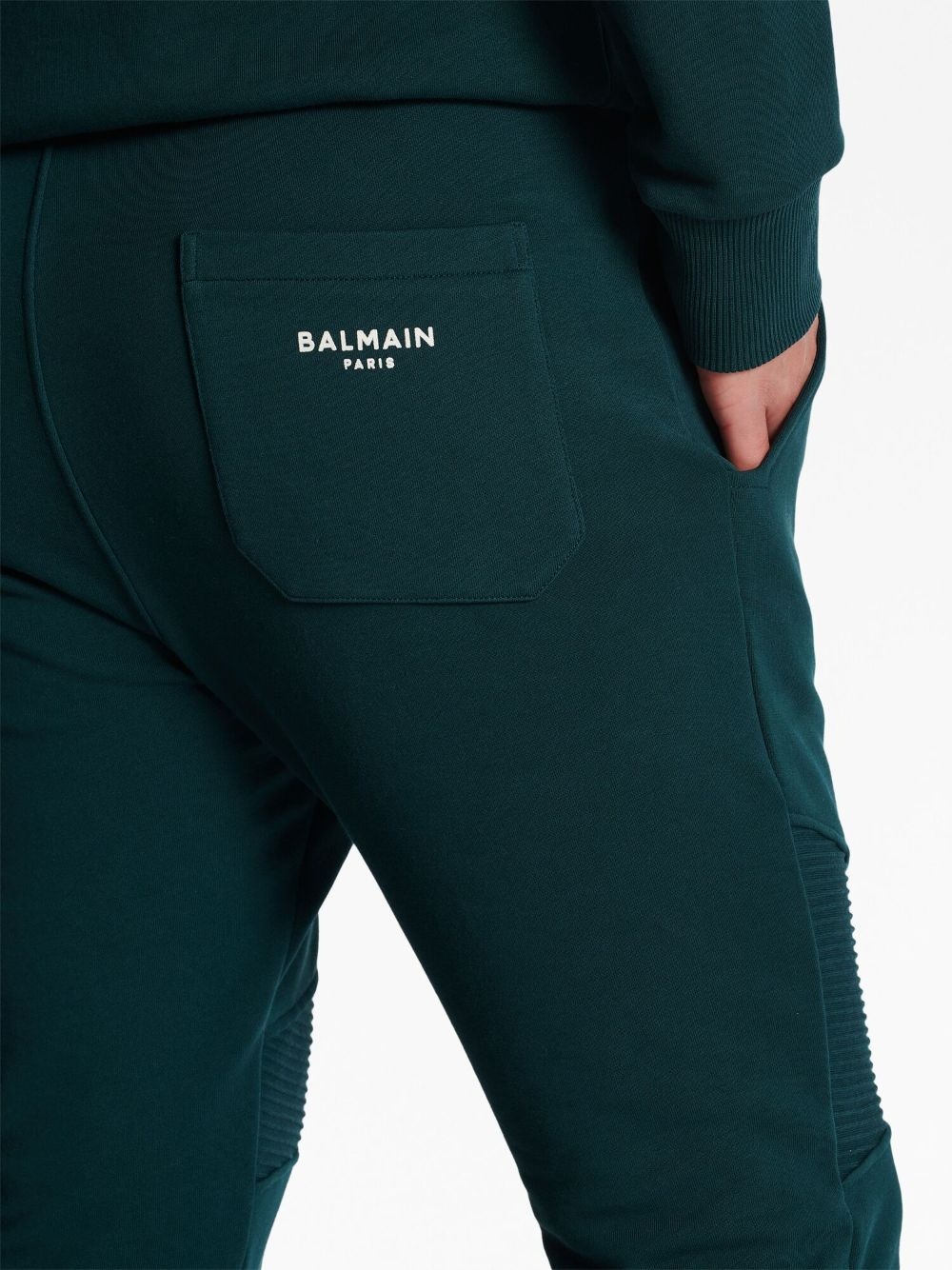 ribbed-detail drawstring track pants - 7