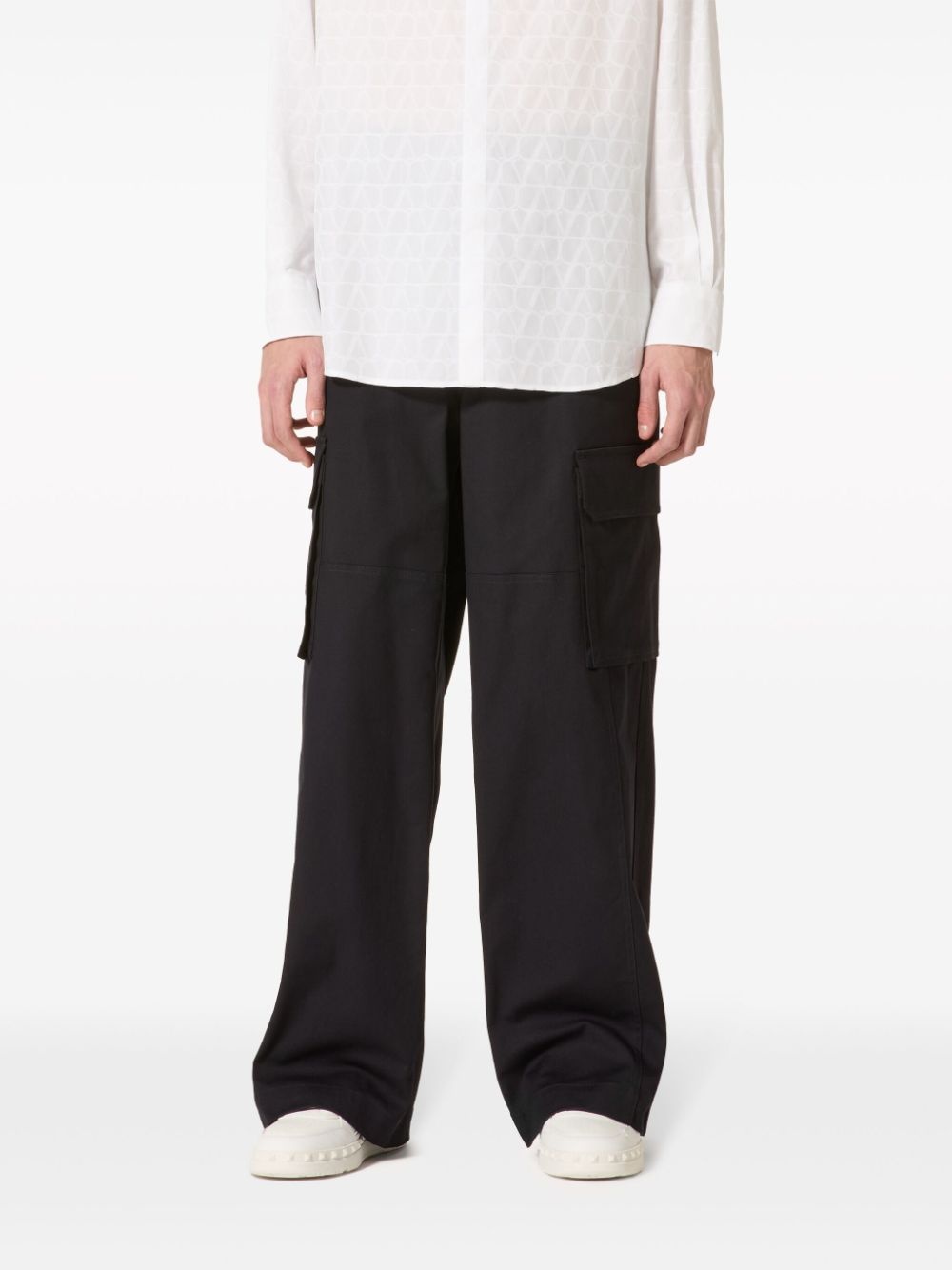 wide-leg cargo trousers - 3