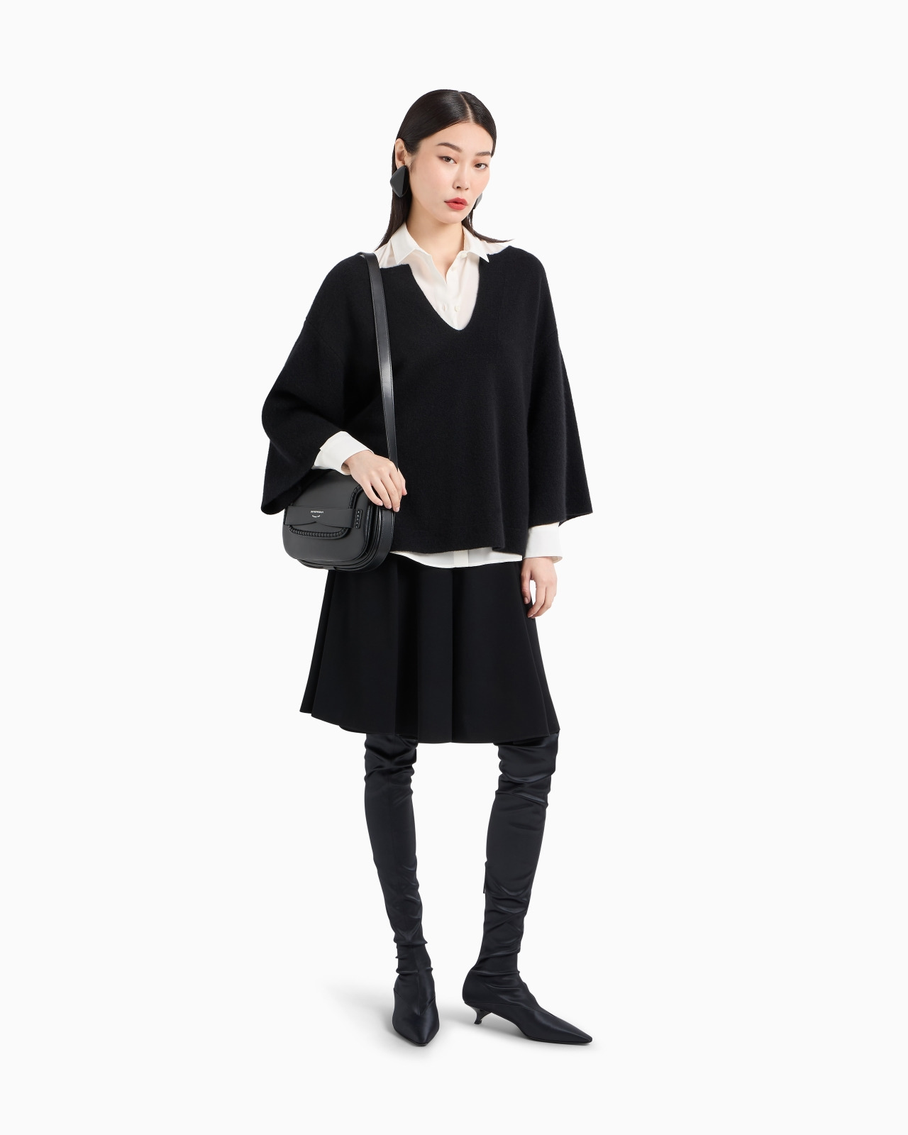 Silk crêpe-de-Chine shirt with pleated back - 2