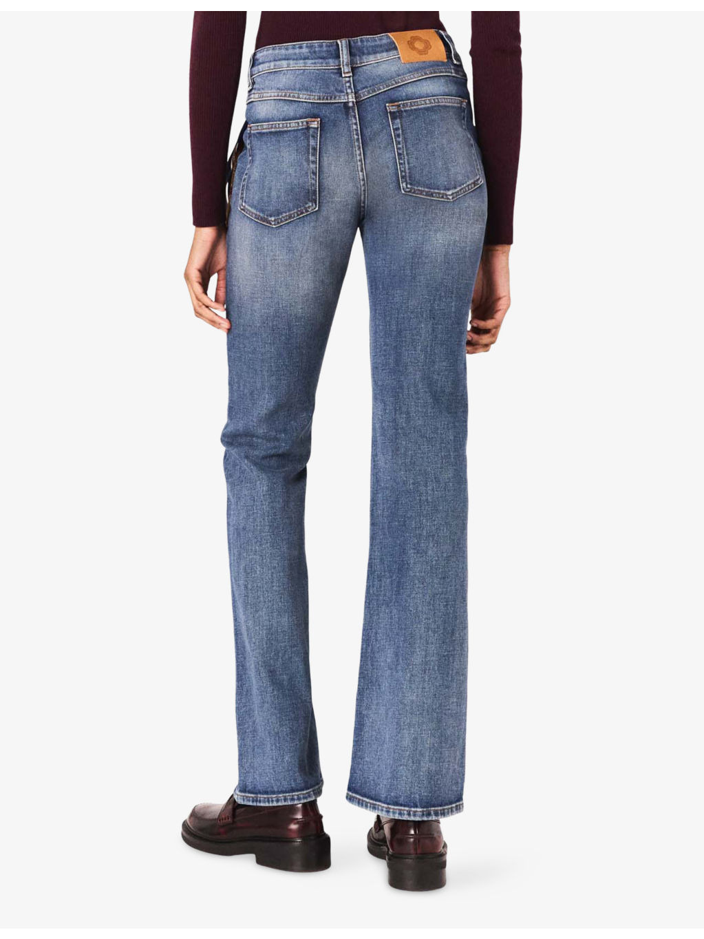 Faded Boot-Cut Mid-Rise Stretch-Denim Jeans - 4