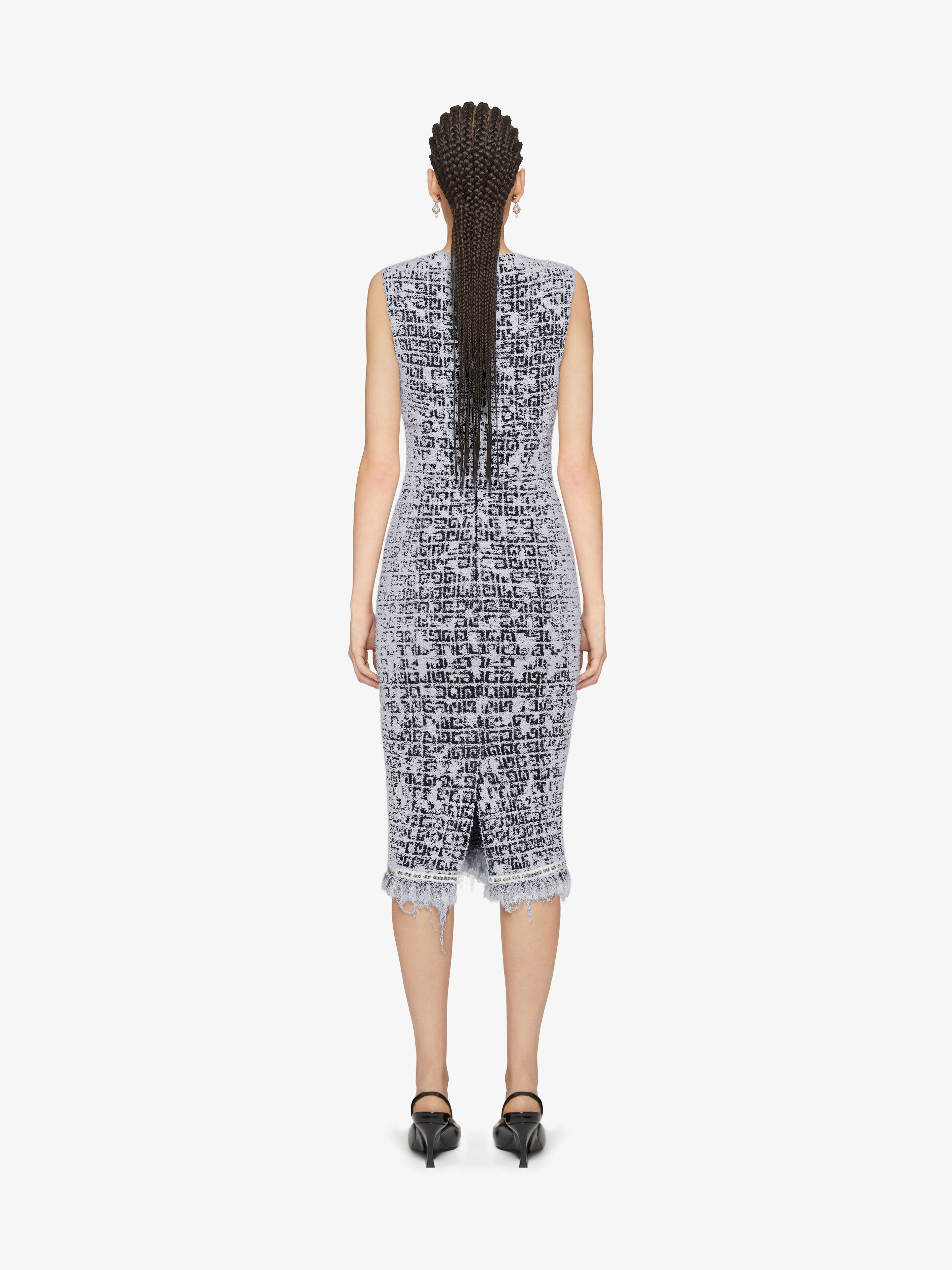 DRESS IN 4G TWEED WITH CHAIN DETAIL - 4