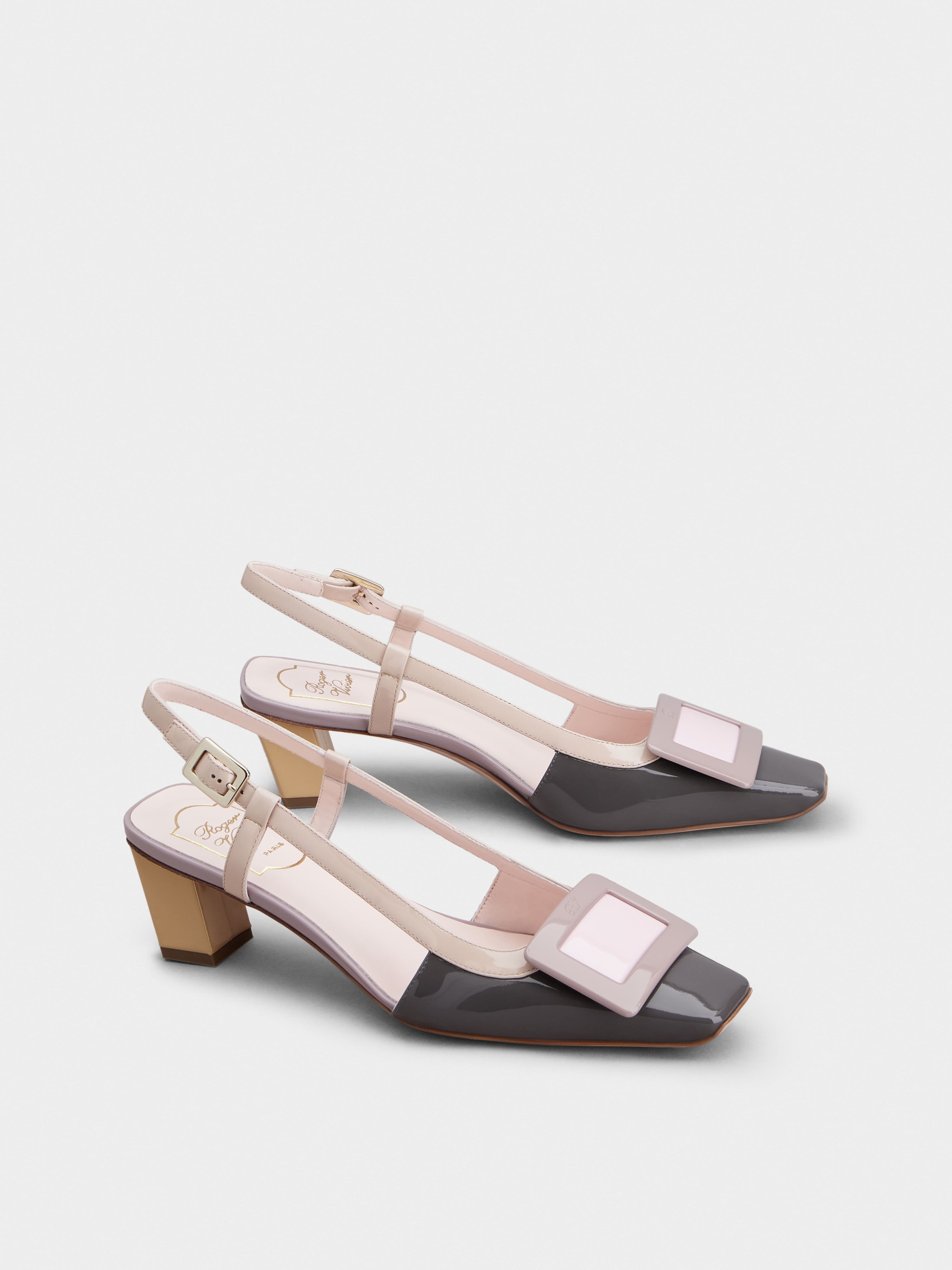 Belle Vivier Covered Buckle Slingback Pumps in Patent Leather - 2