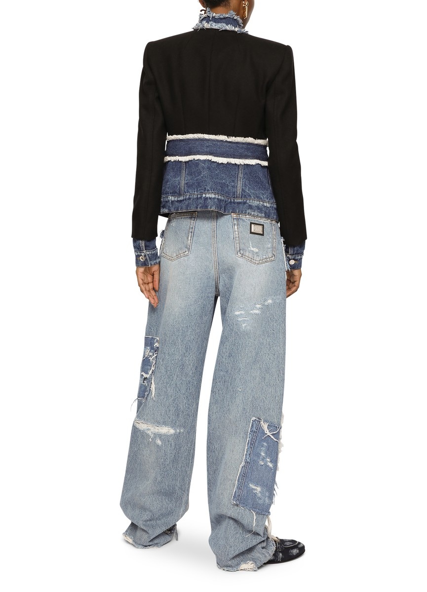 Dolce & Gabbana Patchwork denim jeans with ripped details Dolce & Gabbana Patchwork denim jeans with ripped details