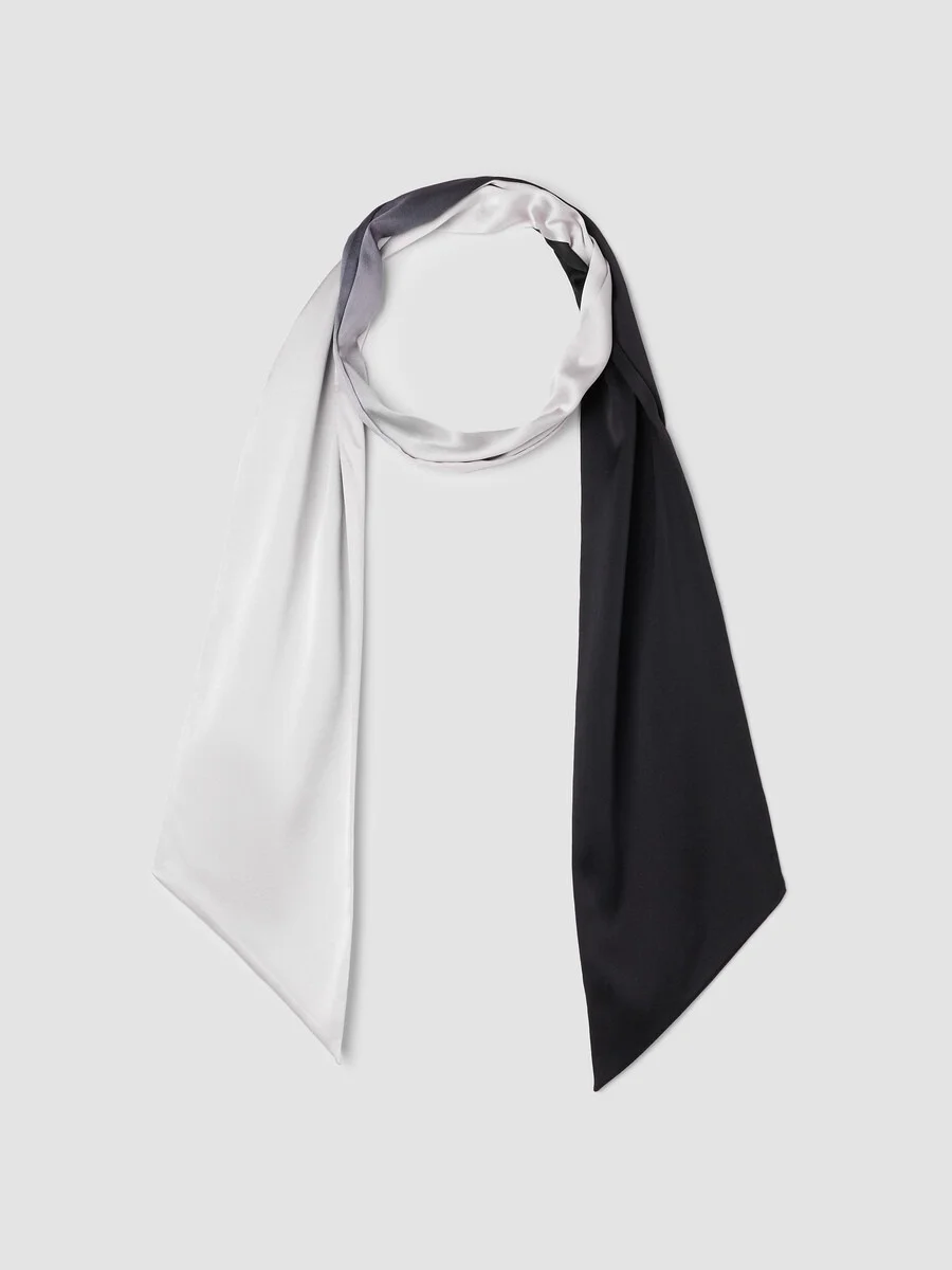 Ombré Silk Charmeuse Double Tie Scarf - 1
