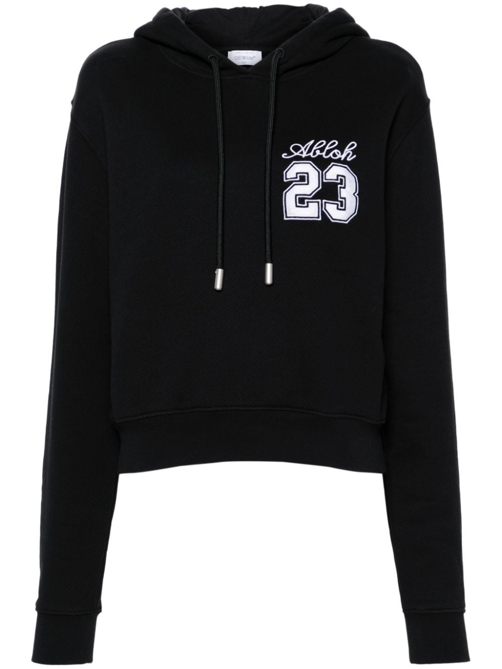 number-embroidered cropped hoodie - 1