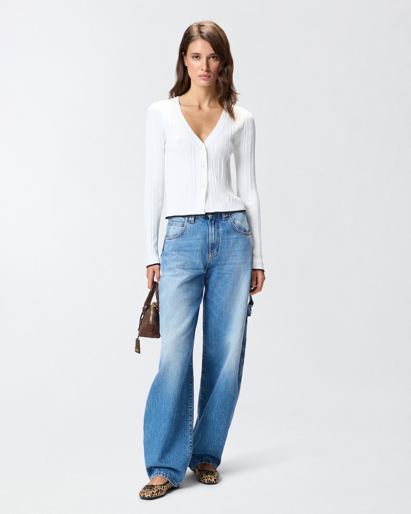 RIB-KNIT V-NECK CARDIGAN 4