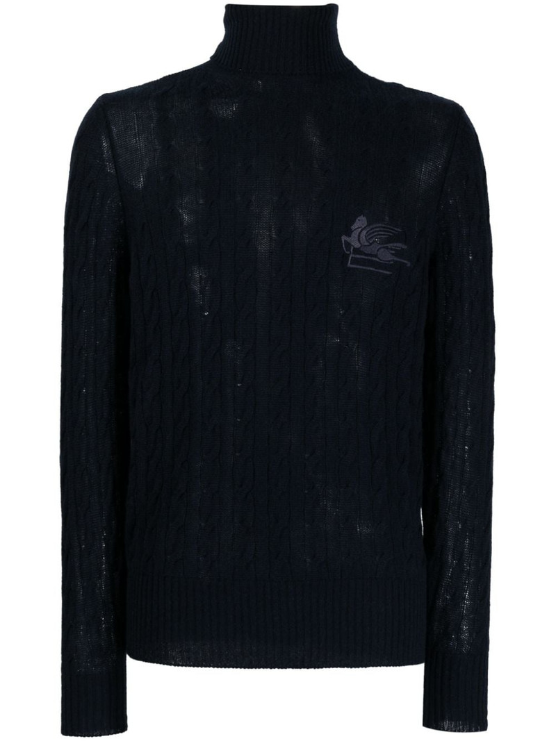 roll-neck cashmere cable-knit jumper 1