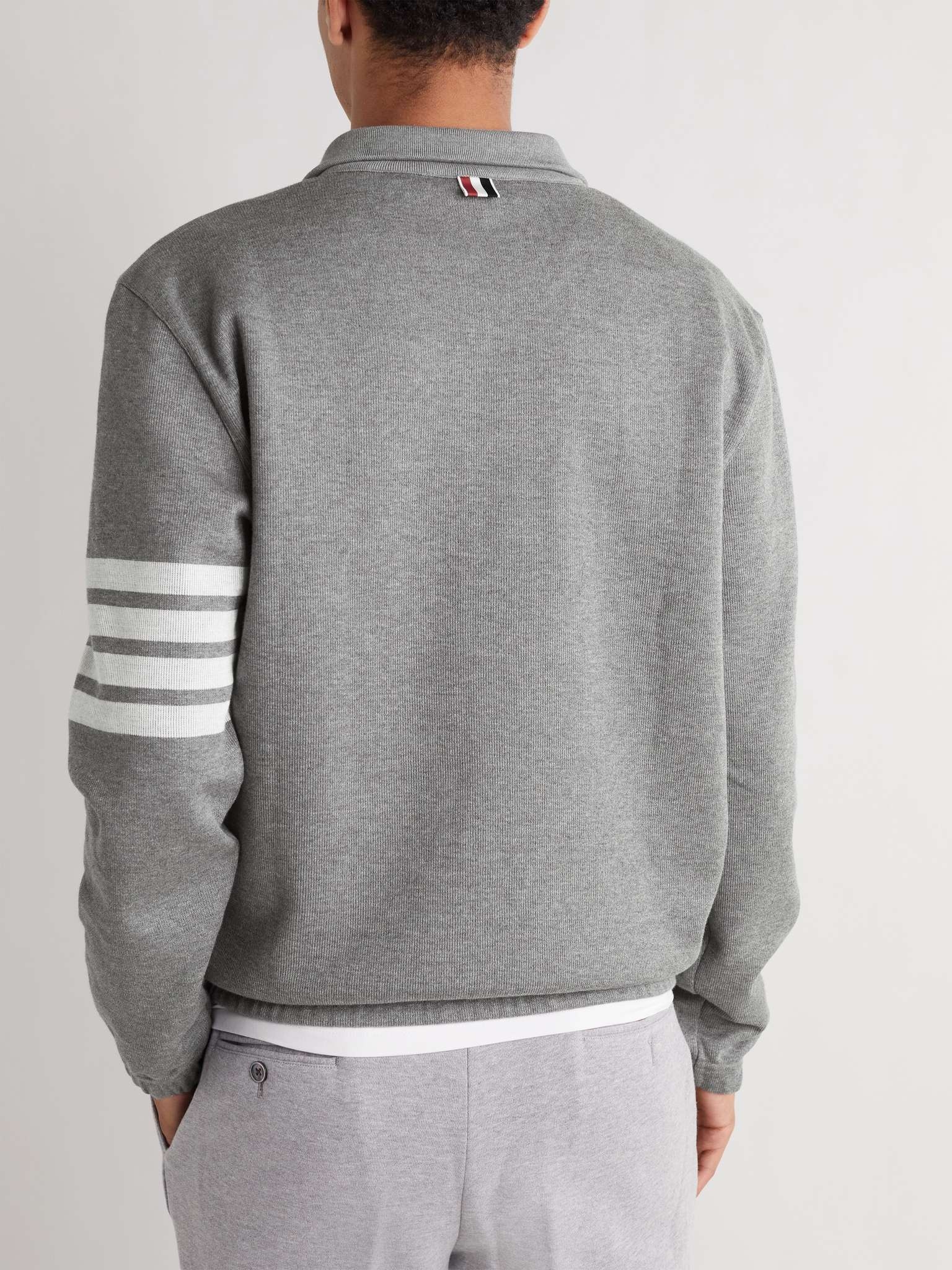 Striped Cotton Half-Zip Sweatshirt - 4