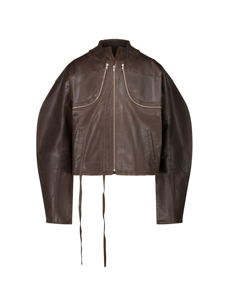zip glazed denim jacket 1