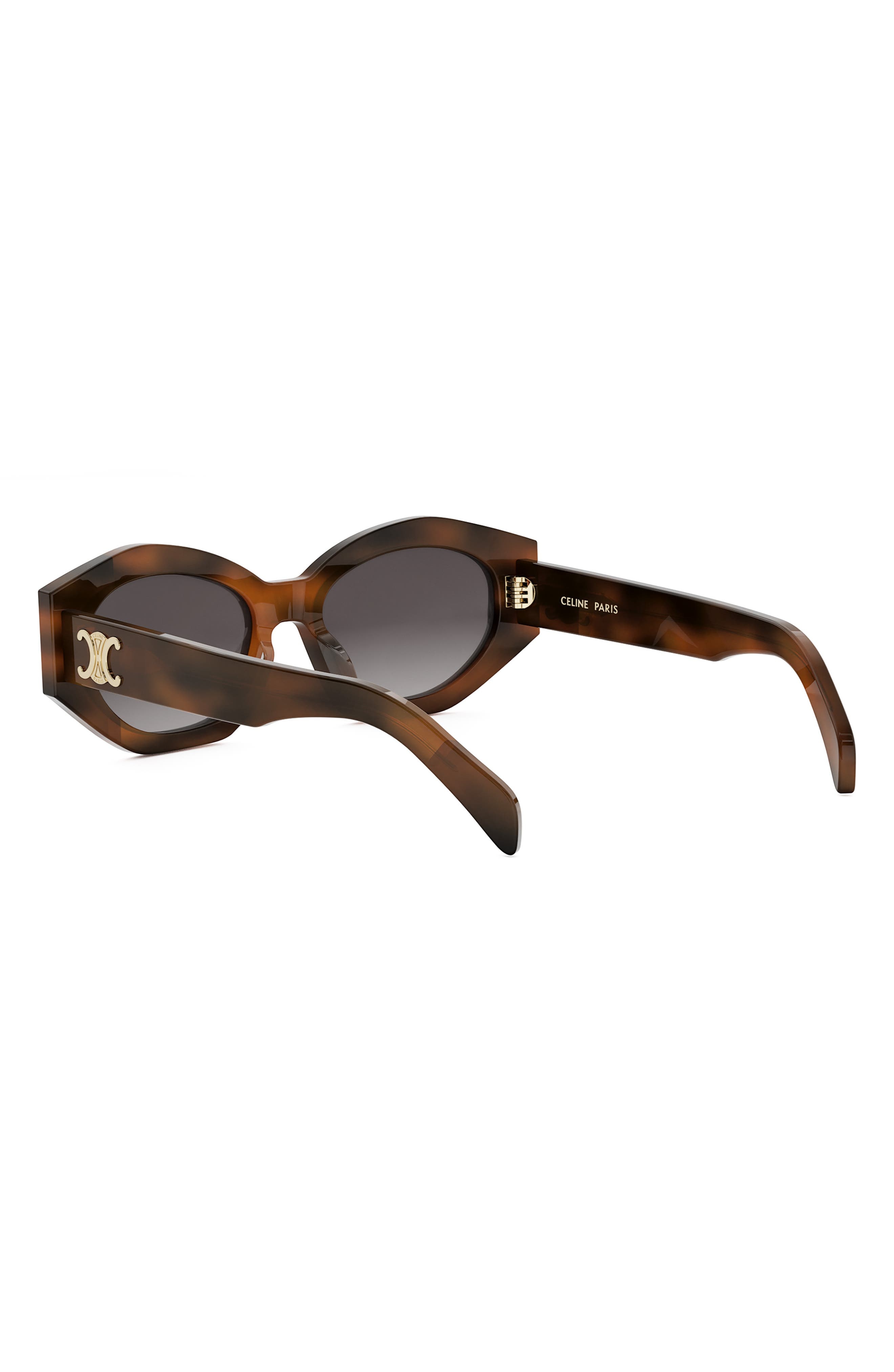CELINE Triomphe 54mm Cat Eye Sunglasses in Blonde Havana /Gradient Brown at Nordstrom - 7