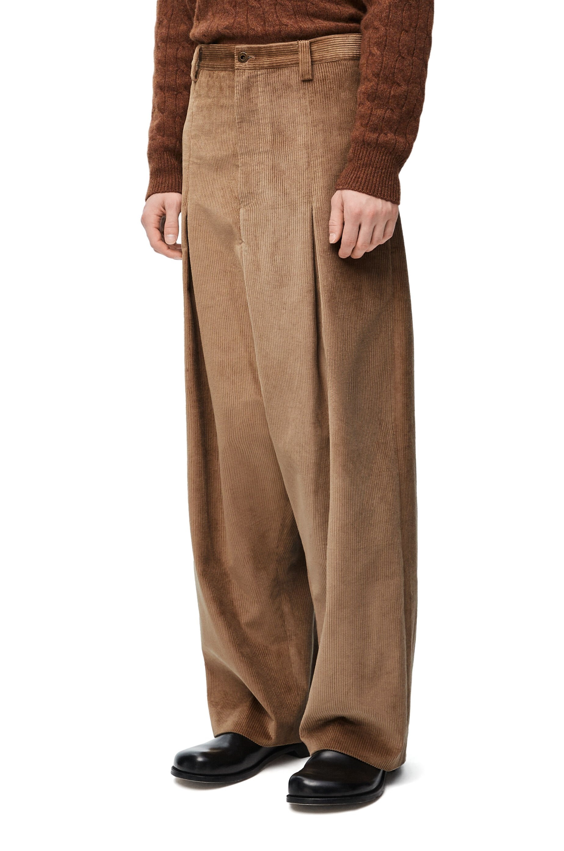 Low crotch trousers in cotton and cashmere - 3