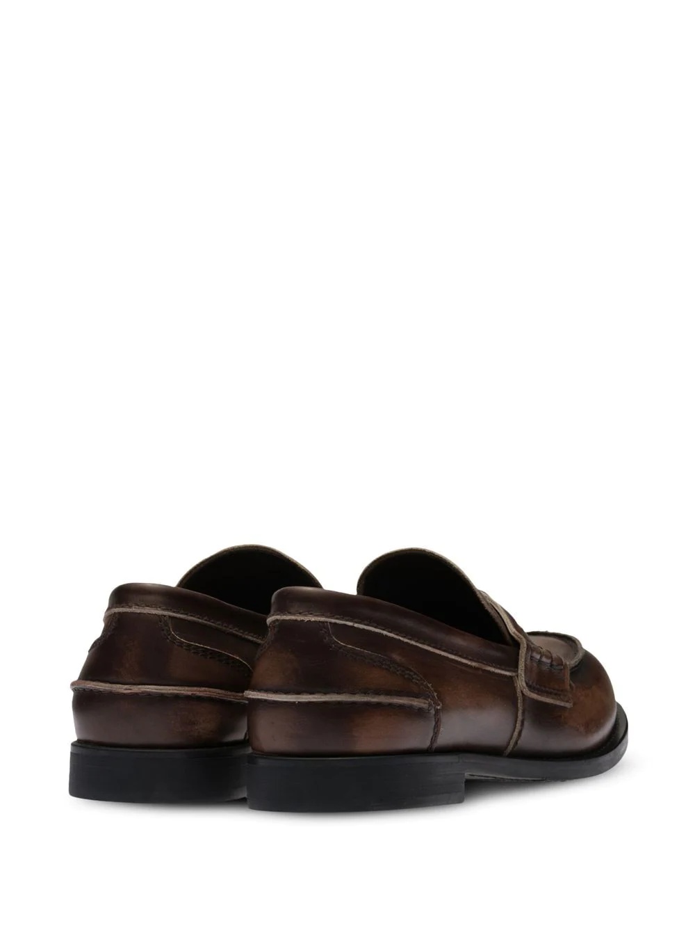 logo-embossed leather penny loafers - 3