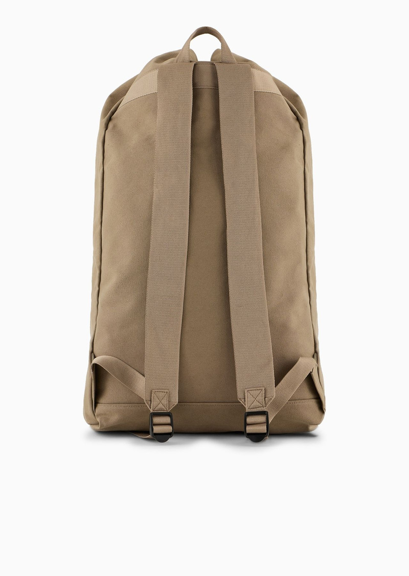 Emporio Armani Sustainability Values Capsule Collection organic canvas drawstring backpack 3
