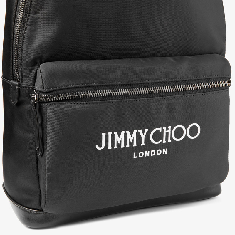 Wilmer Black Nylon Backpack with Jimmy Choo Logo 3