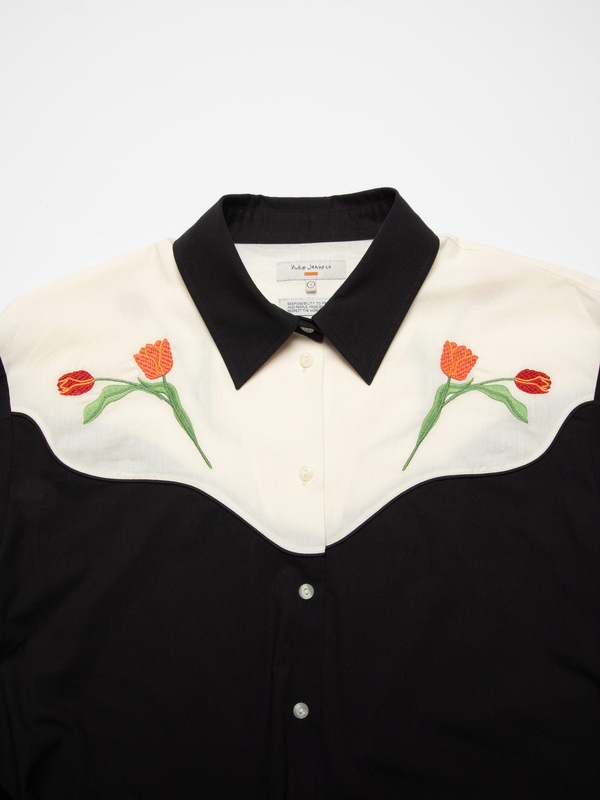 Daisy Western Cotton Shirt Black - 5