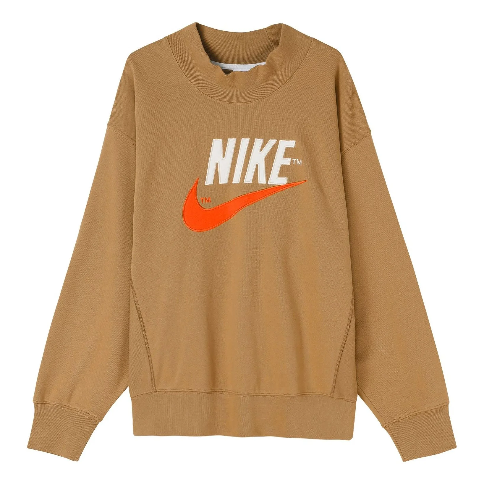 Nike Trend Capsule Series Logo Embroidered Sports Round Neck Pullover Brown DM5274-258 - 1