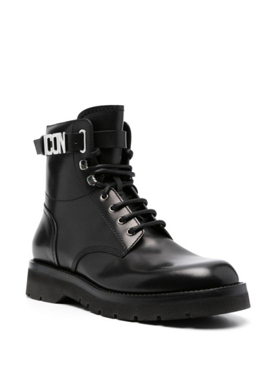 DSQUARED2 Icon leather combat boots outlook