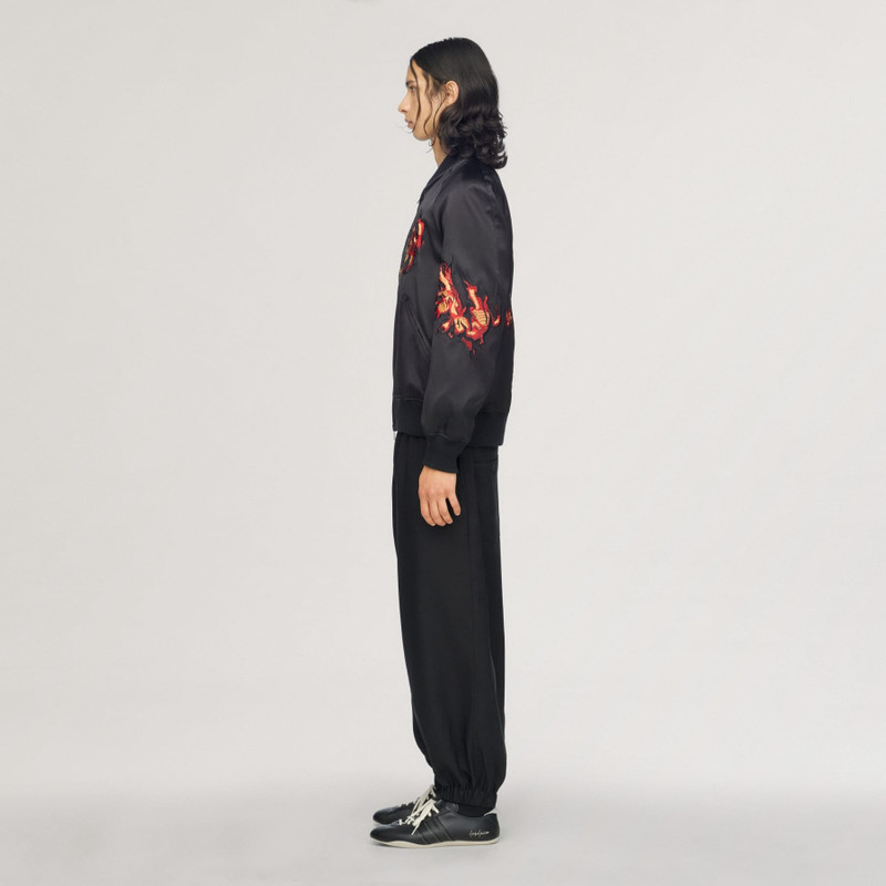 Y-3 EMBROIDERED GRAPHIC SATIN SOUVENIR JACKET 4