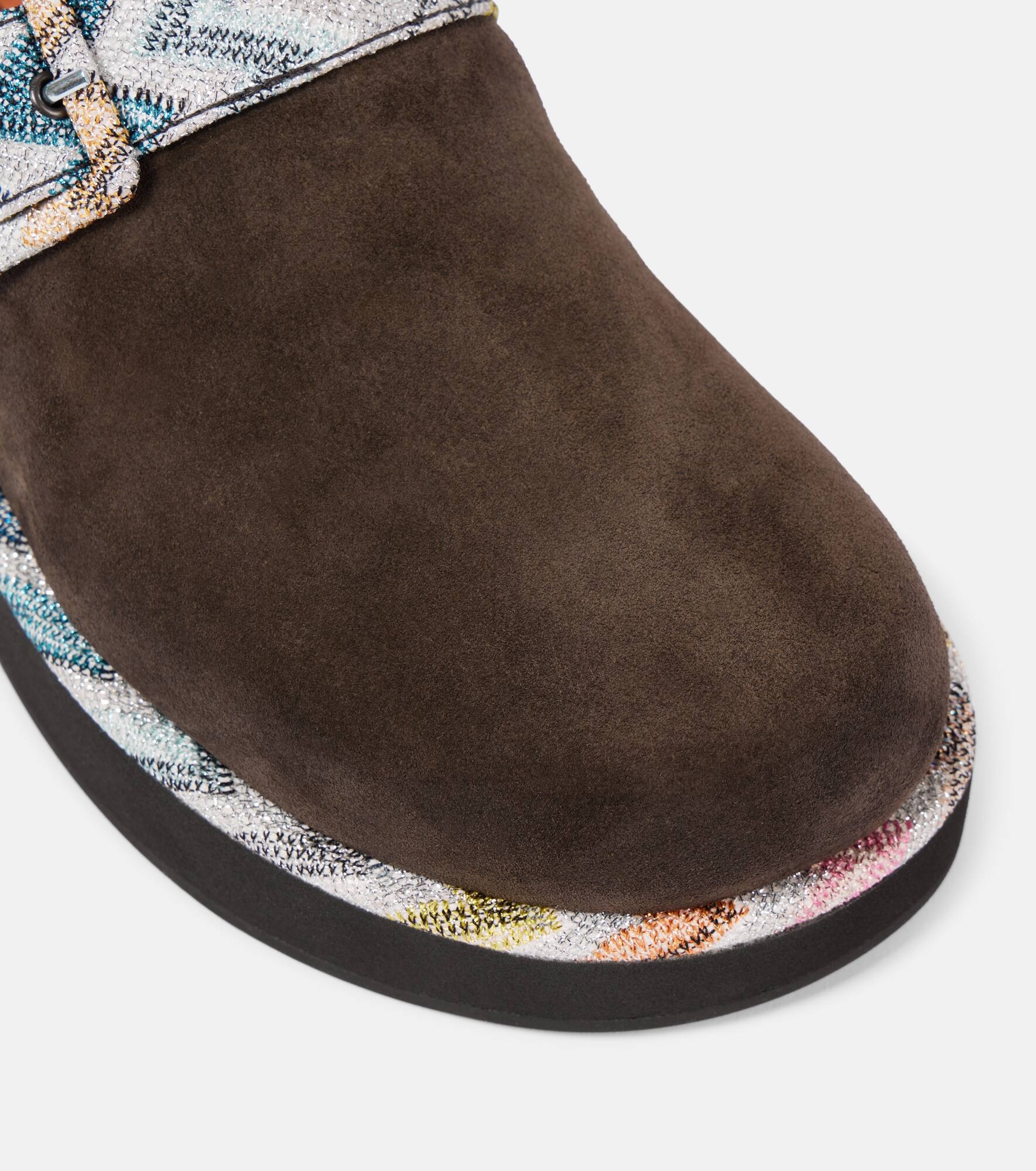 Zigzag suede clogs - 5