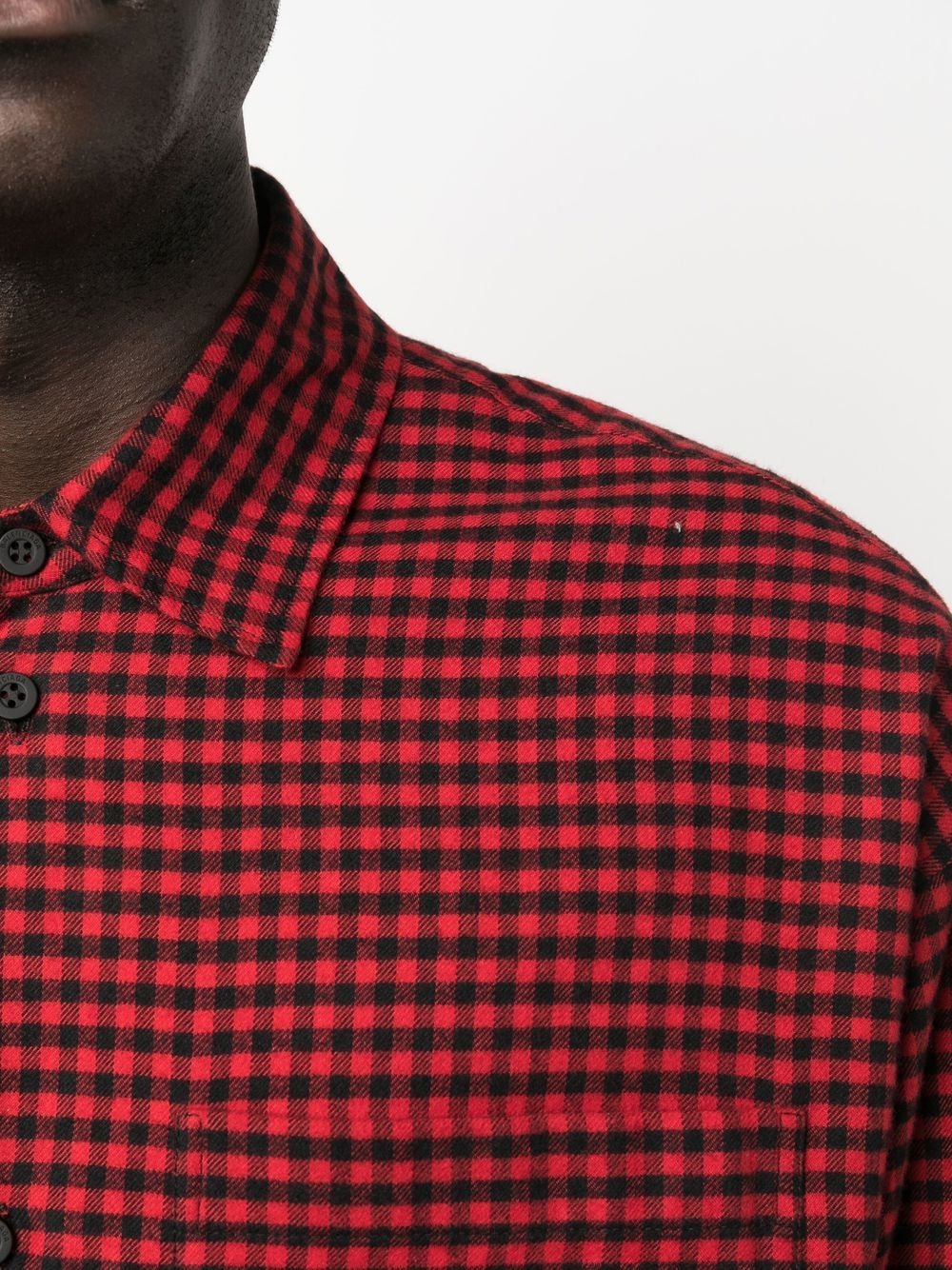 check-pattern long-sleeve shirt - 5