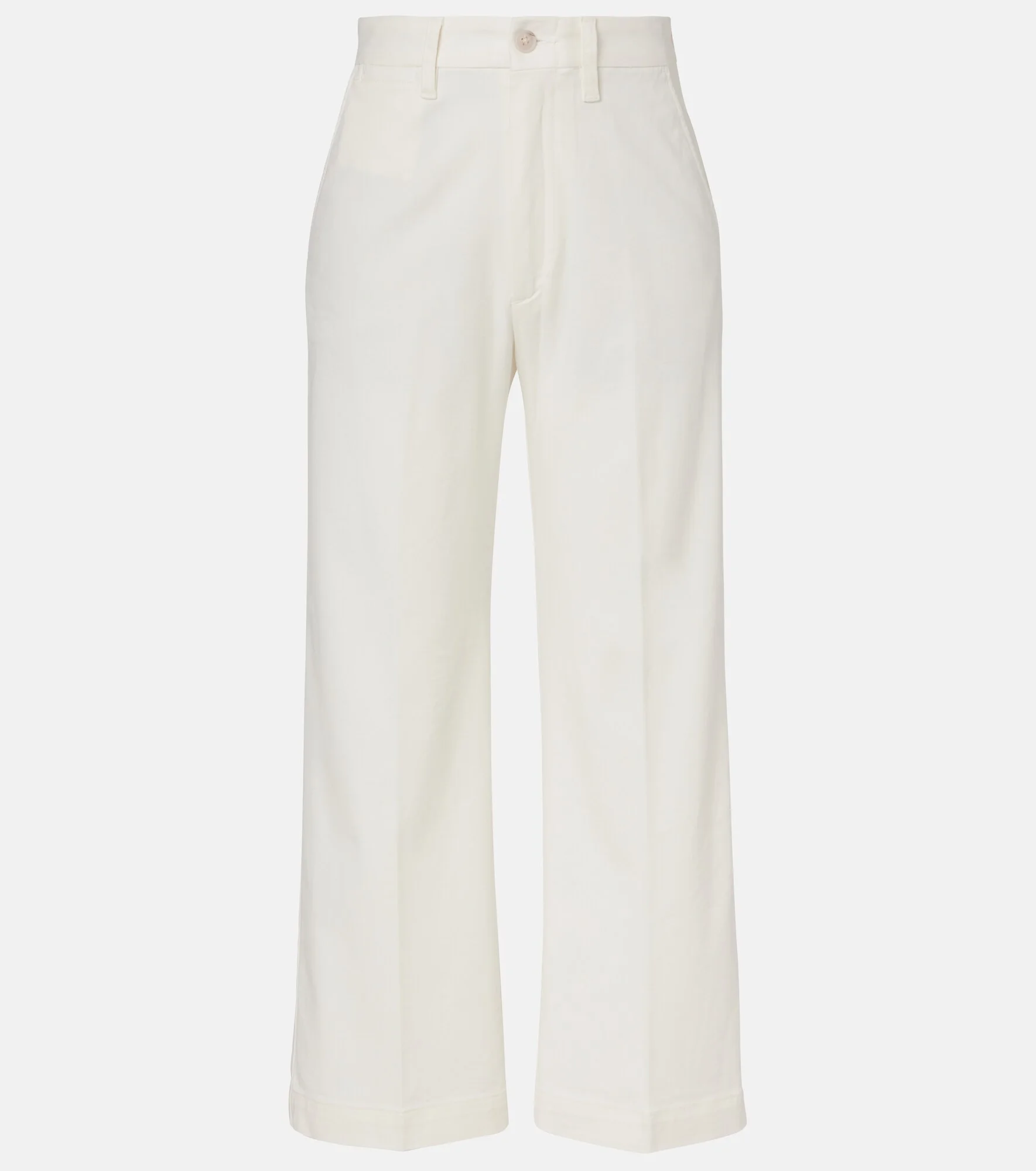 Cropped cotton-blend chinos - 1