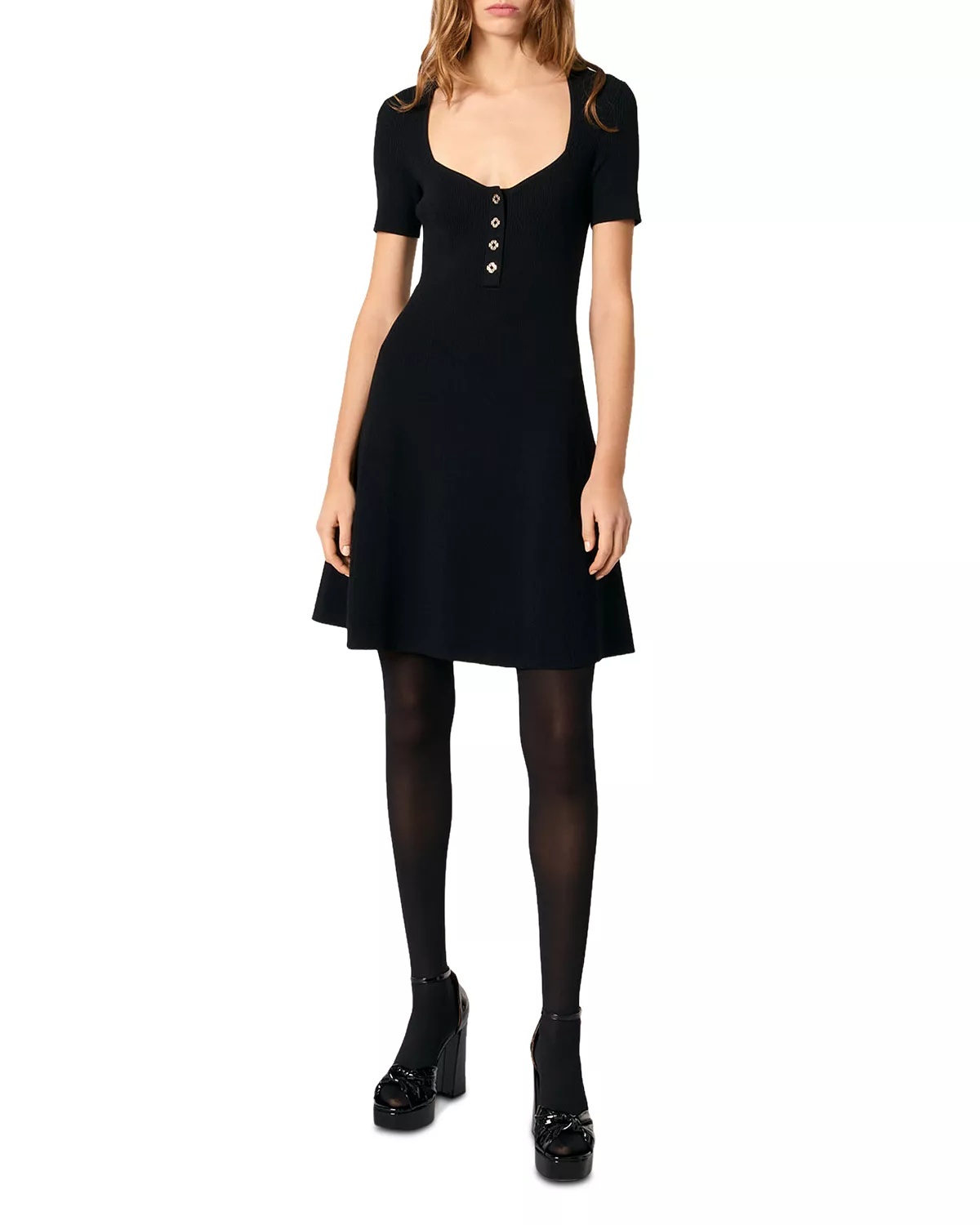 Rib Knit Short Dress - 2