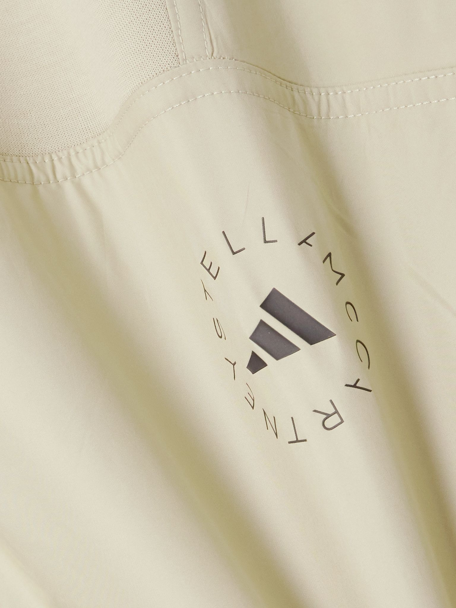 TrueCasuals shell-paneled organic cotton-blend fleece track pants Sand - 4