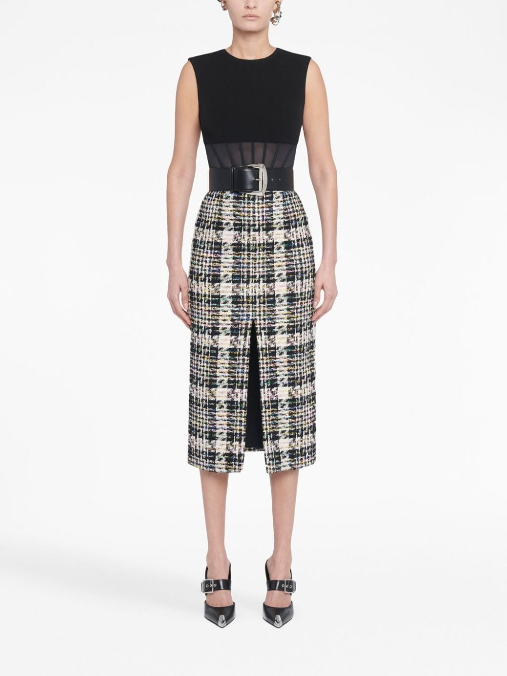 スカート ALEXANDER McQUEEN PENCIL SKIRT IN TWEED Alexander McQueen tweed pencil skirt | REVERSIBLE