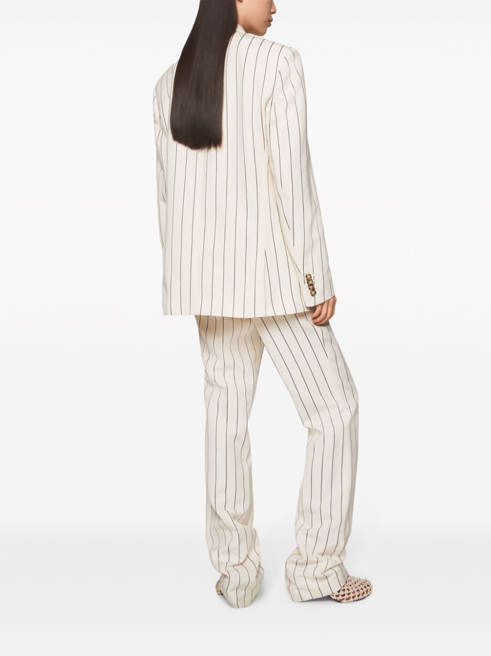 pinstriped mid-rise straight-leg trousers - 3