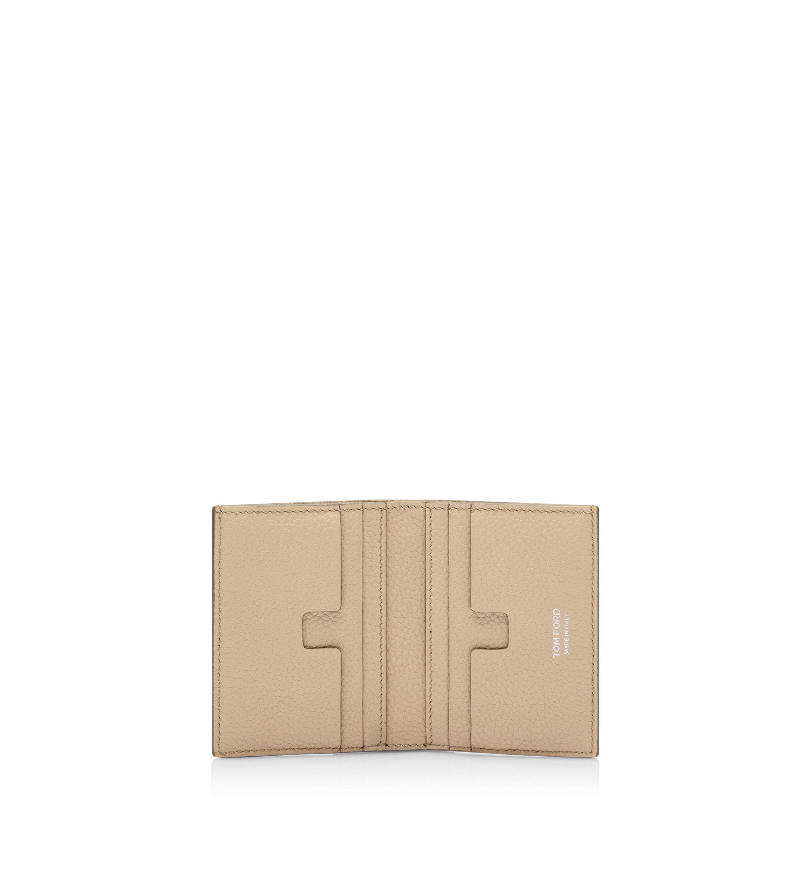 GRAIN LEATHER FOLDING CARDHOLDER - 3